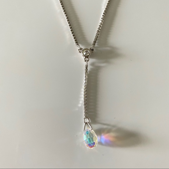 Beautiful new Swarovski Y necklace faceted pendant - Picture 2 of 5